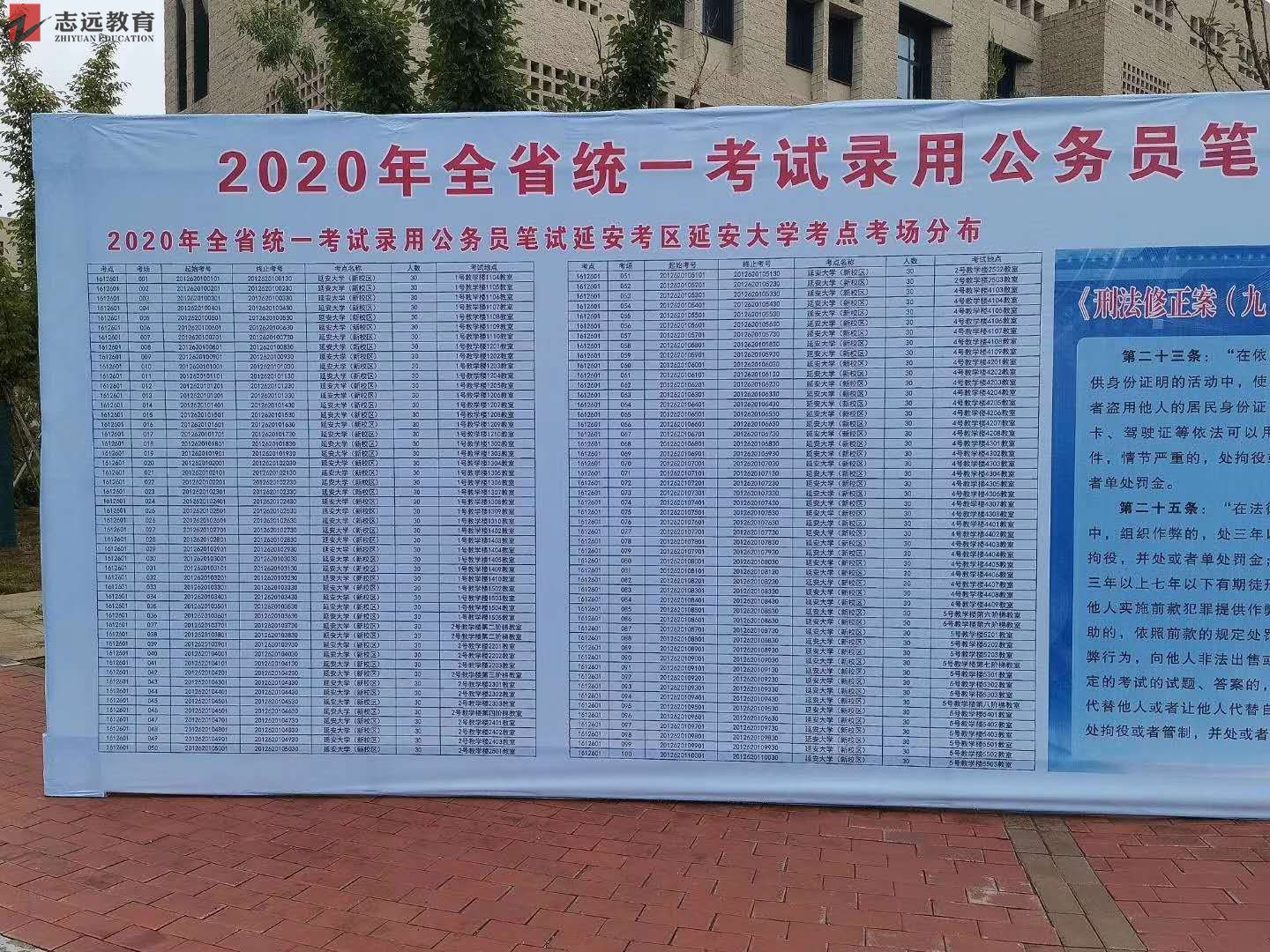 2020陜西公務員考試延安考點(延安大學)(圖1)